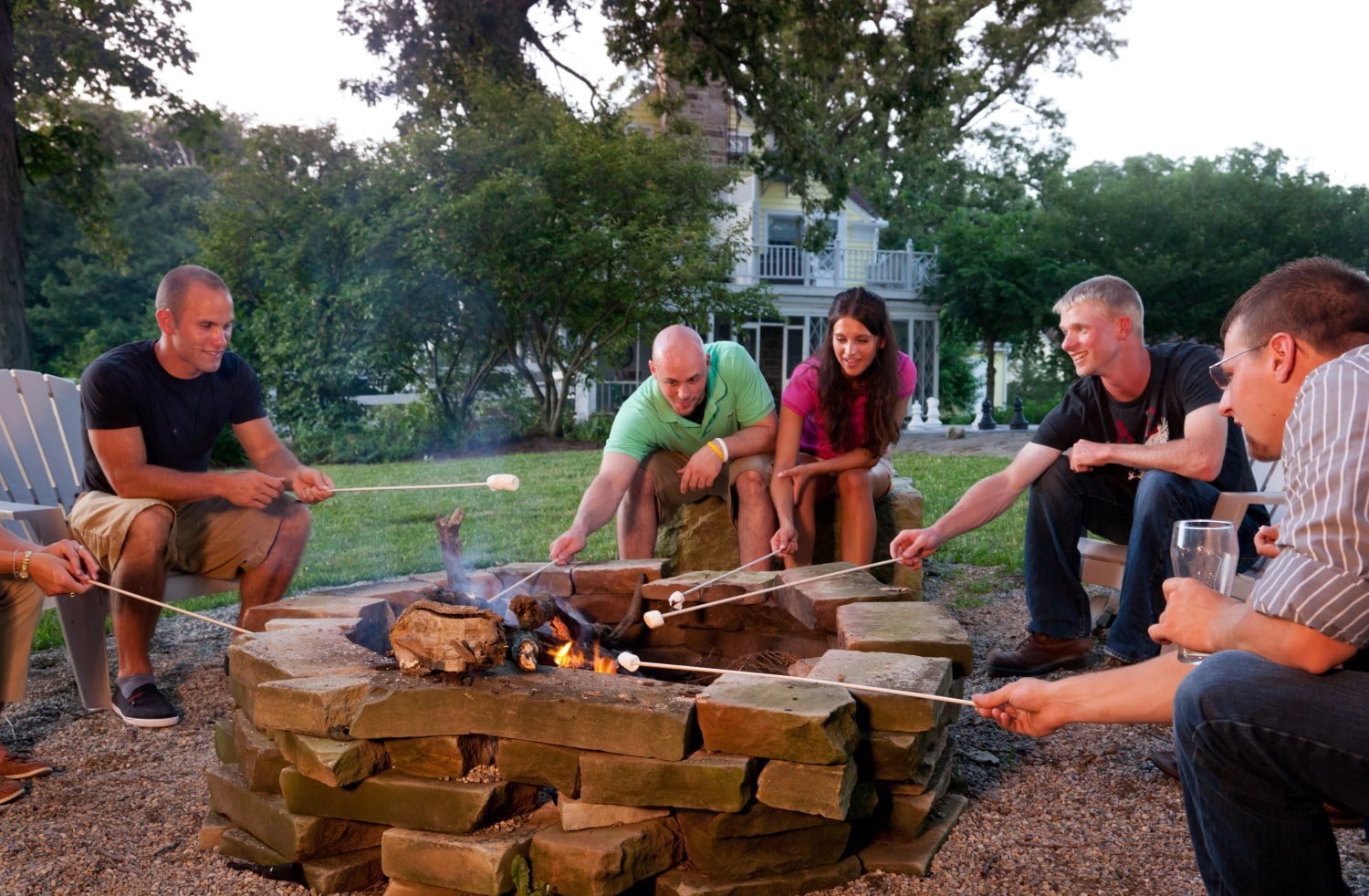 group around firepit