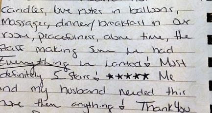 written guest feedback