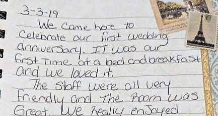 Written guest testimonial from 3/3/19