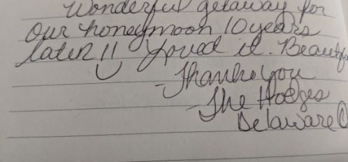 Written guest testimonial